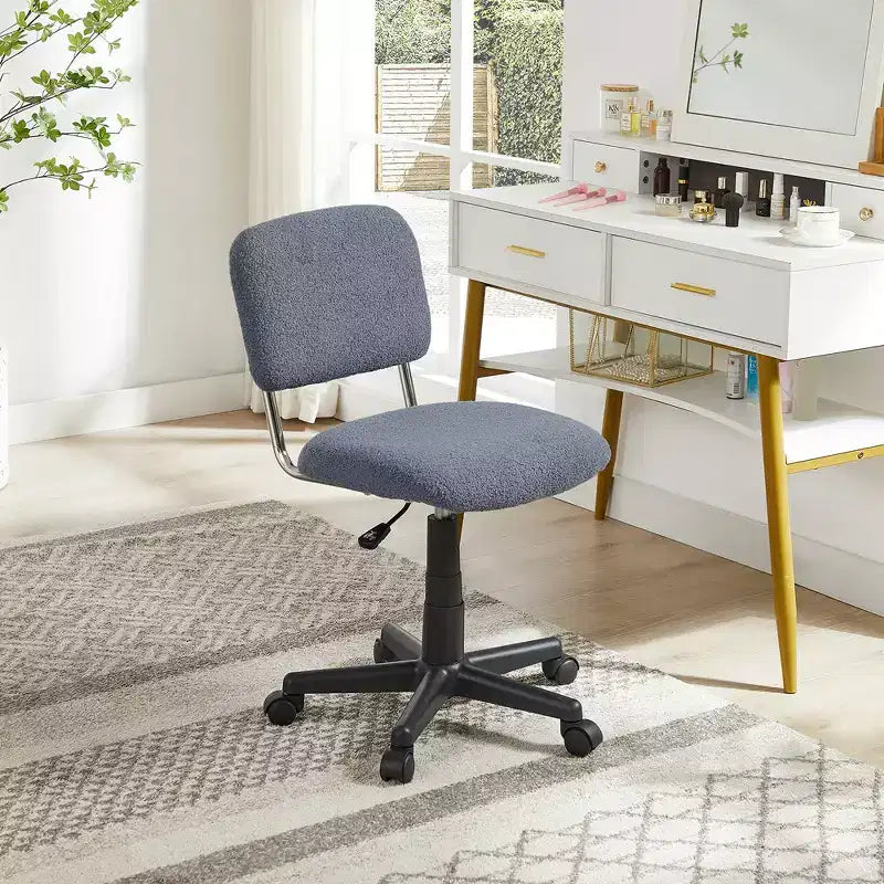 Chaise de bureau à domicile sans accoudoirs VECELO Comfy, réglable en hauteur et pivotante
