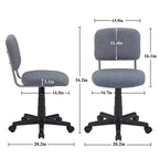 Chaise de bureau à domicile sans accoudoirs VECELO Comfy, réglable en hauteur et pivotante