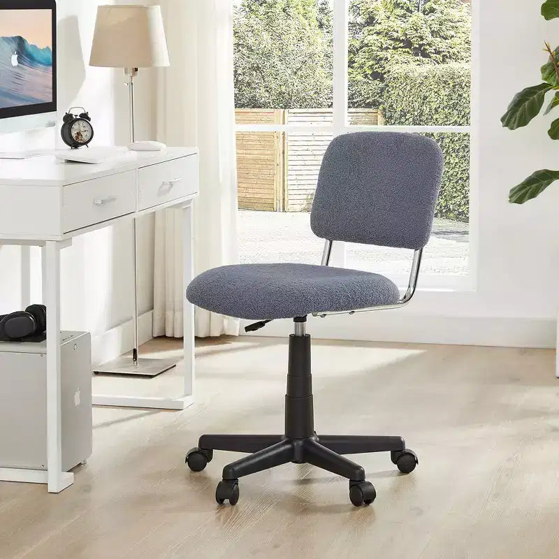 Chaise de bureau à domicile sans accoudoirs VECELO Comfy, réglable en hauteur et pivotante