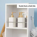 Evideco Articles ménagers français Meuble de rangement de salle de bain blanc rotatif Tour pivotante Meuble de rangement avec miroir