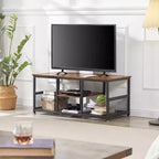 VECELO Table basse rectangulaire de 100,0 cm avec étagère de rangement, meuble TV industriel