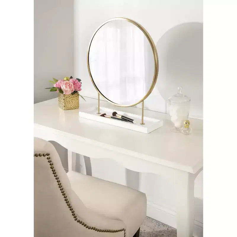 Miroir de table rond Maxfield 18 x 22 de Kate & Laurel All Things Decor