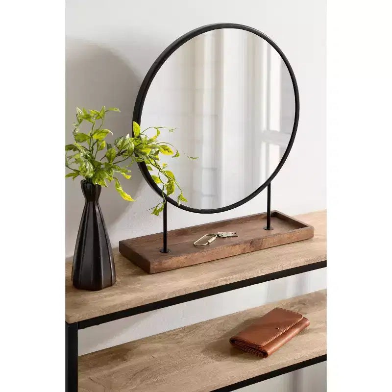 Miroir de table rond Maxfield 18 x 22 de Kate & Laurel All Things Decor