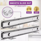 Glissières coulissantes Hold N Storage – Paire de glissières de tiroir robustes avec système de glissement fluide