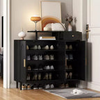 Meuble à chaussures moderne avec portes, meuble de rangement en bois avec étagères réglables, organisateur de chaussures pour entrée, couloir, salon