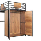 Lit mezzanine une place avec bureau en L et armoire 4B - ModernLuxe