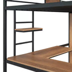 Lit mezzanine une place avec bureau en L et armoire 4B - ModernLuxe