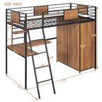 Lit mezzanine une place avec bureau en L et armoire 4B - ModernLuxe