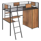 Lit mezzanine une place avec bureau en L et armoire 4B - ModernLuxe