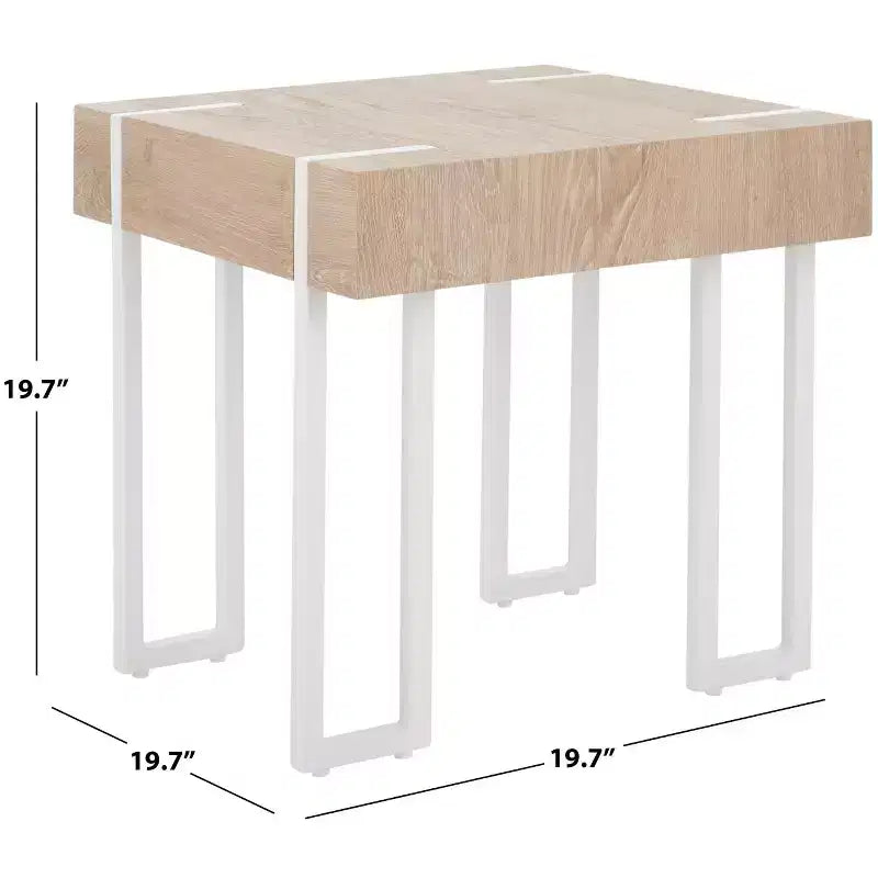 Table d'appoint Aberton - ACC7002 - Naturel/Blanc - Safavieh