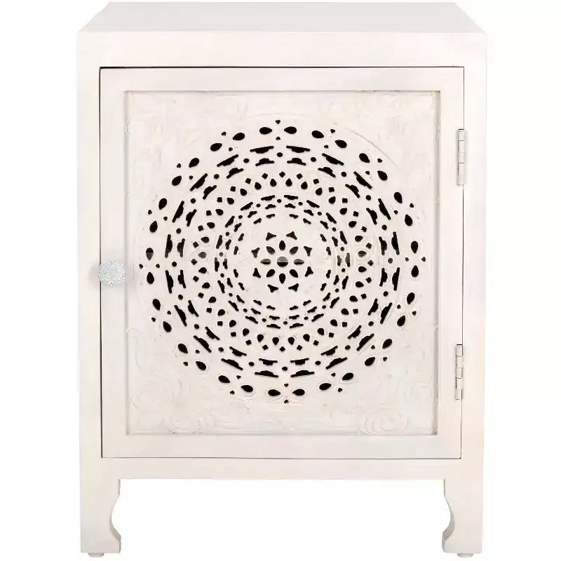 Regius 2 Shelf 1 Door Nightstand - NST5305 - White Washed - Safavieh