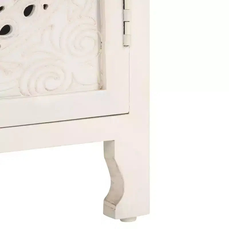 Table de nuit Regius 2 étagères 1 porte - NST5305 - Blanc vieilli - Safavieh