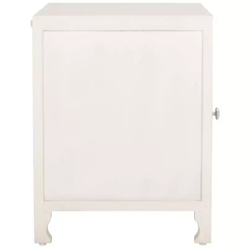 Table de nuit Regius 2 étagères 1 porte - NST5305 - Blanc vieilli - Safavieh