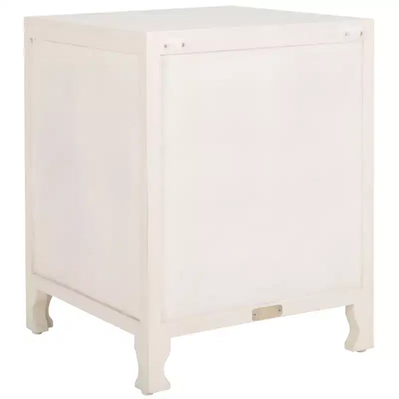 Table de nuit Regius 2 étagères 1 porte - NST5305 - Blanc vieilli - Safavieh