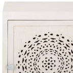 Table de nuit Regius 2 étagères 1 porte - NST5305 - Blanc vieilli - Safavieh