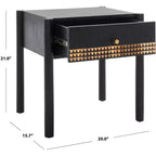 Table de chevet 1 tiroir Errington - NST9011 - Noir/Naturel - Safavieh