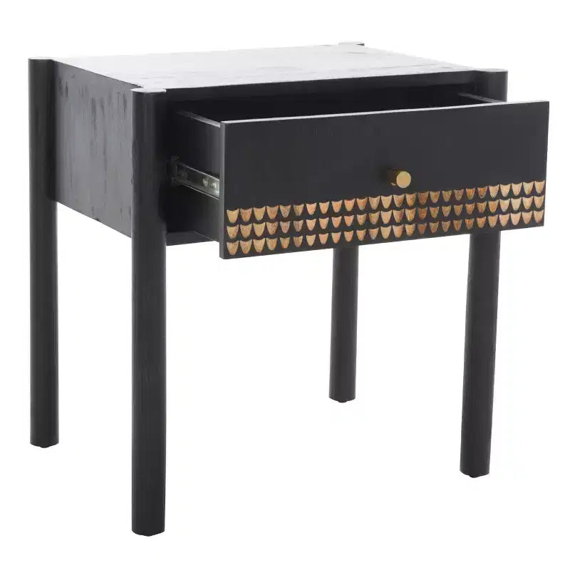 Table de chevet 1 tiroir Errington - NST9011 - Noir/Naturel - Safavieh