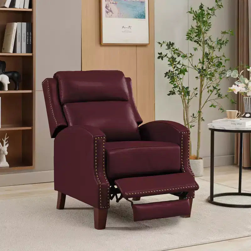 Fauteuil inclinable Hyleory en similicuir avec rivets, fauteuil de salon, canapé simple