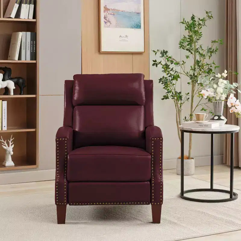 Fauteuil inclinable Hyleory en similicuir avec rivets, fauteuil de salon, canapé simple