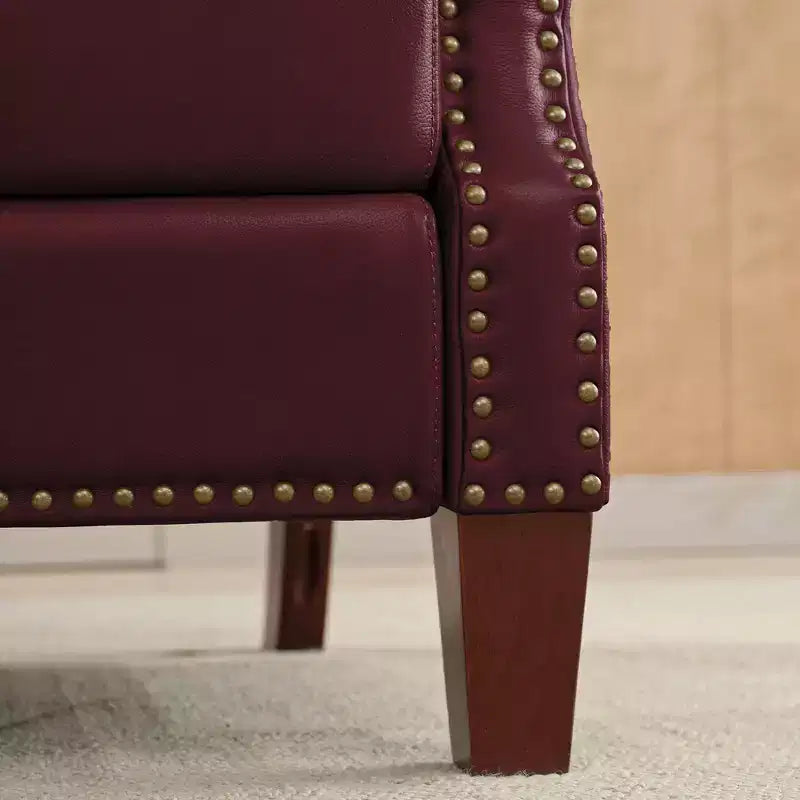 Fauteuil inclinable Hyleory en similicuir avec rivets, fauteuil de salon, canapé simple