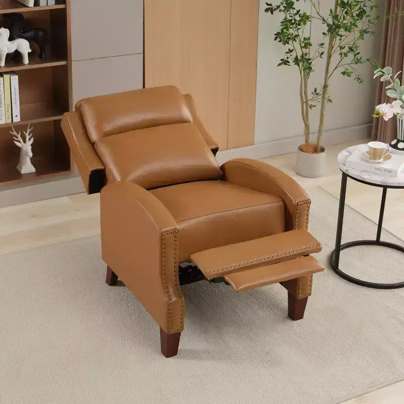 Fauteuil inclinable Hyleory en similicuir avec rivets, fauteuil de salon, canapé simple