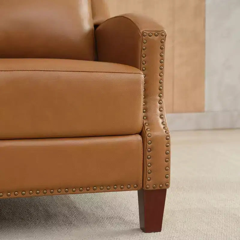 Fauteuil inclinable Hyleory en similicuir avec rivets, fauteuil de salon, canapé simple