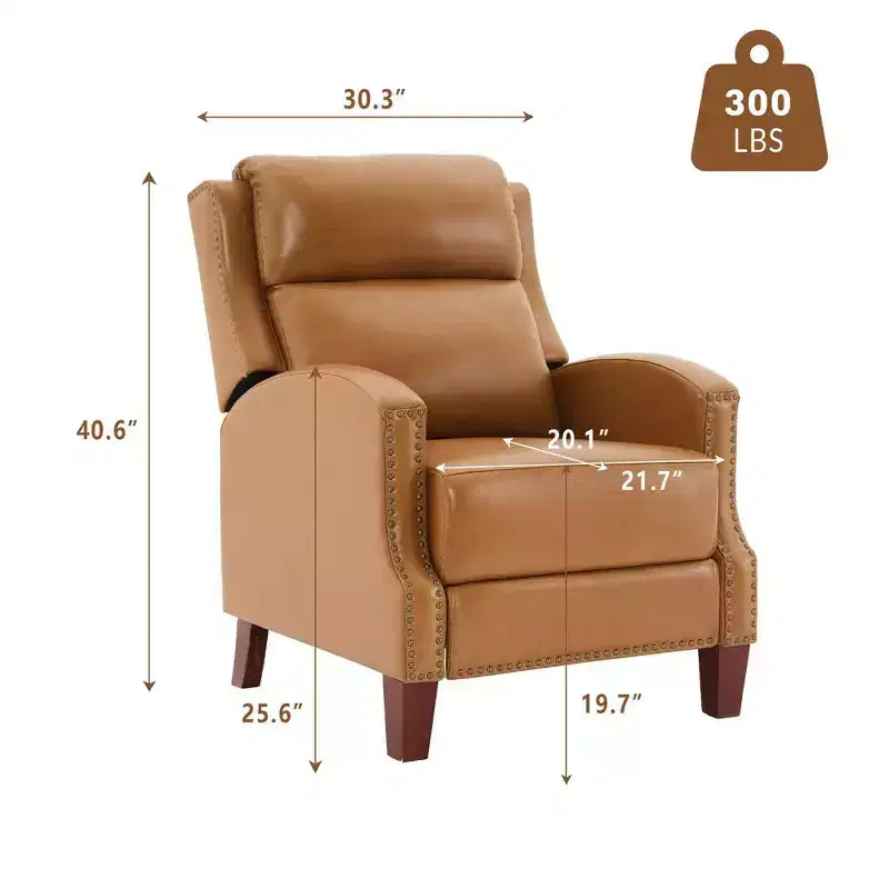 Fauteuil inclinable Hyleory en similicuir avec rivets, fauteuil de salon, canapé simple