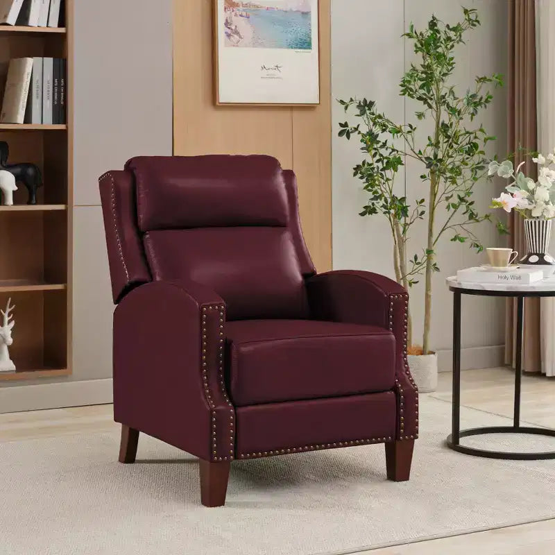 Fauteuil inclinable Hyleory en similicuir avec rivets, fauteuil de salon, canapé simple