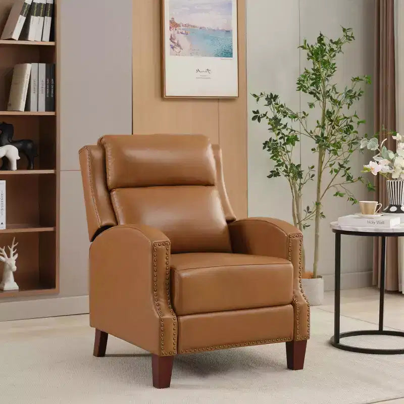 Fauteuil inclinable Hyleory en similicuir avec rivets, fauteuil de salon, canapé simple