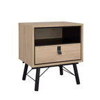 Tvilum, Ry Chevet avec 1 tiroir et étagère ouverte, coloris Jackson Hickory/Noir