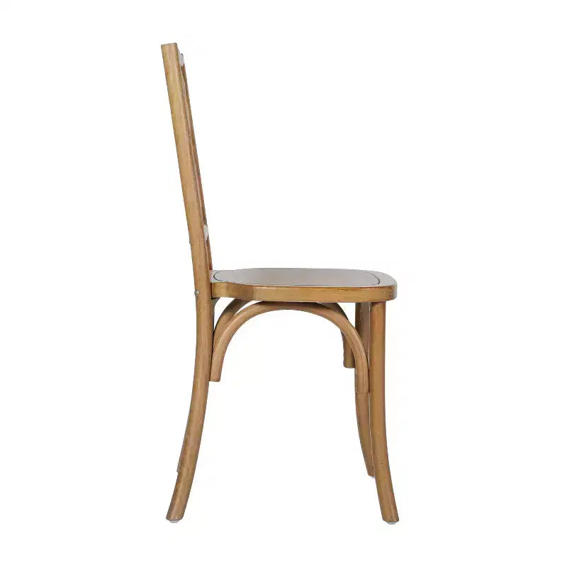 Merrick Lane Lot de 2 chaises de salle à manger en bois massif avec design empilable, dossier orné et finition élégante
