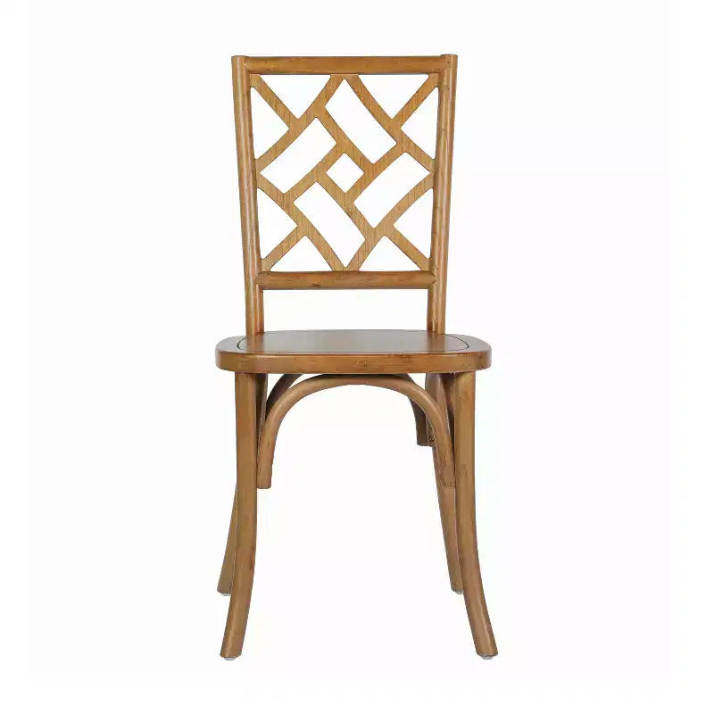 Merrick Lane Lot de 2 chaises de salle à manger en bois massif avec design empilable, dossier orné et finition élégante
