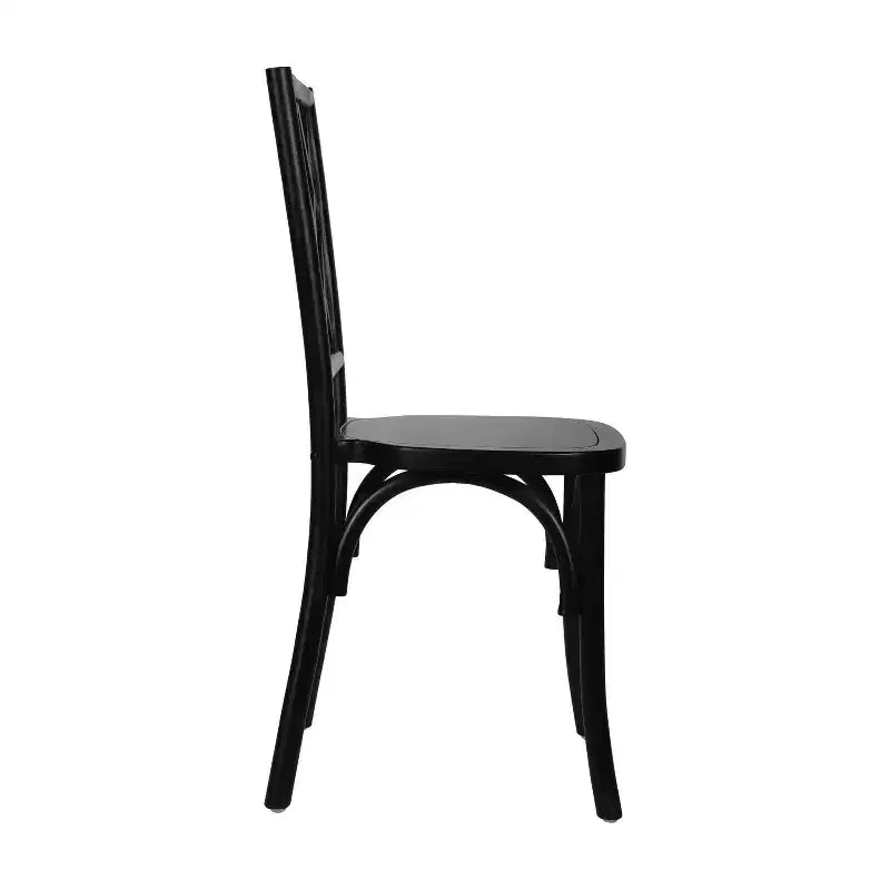 Merrick Lane Lot de 2 chaises de salle à manger en bois massif avec design empilable, dossier orné et finition élégante