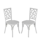 Merrick Lane Lot de 2 chaises de salle à manger en bois massif avec design empilable, dossier orné et finition élégante