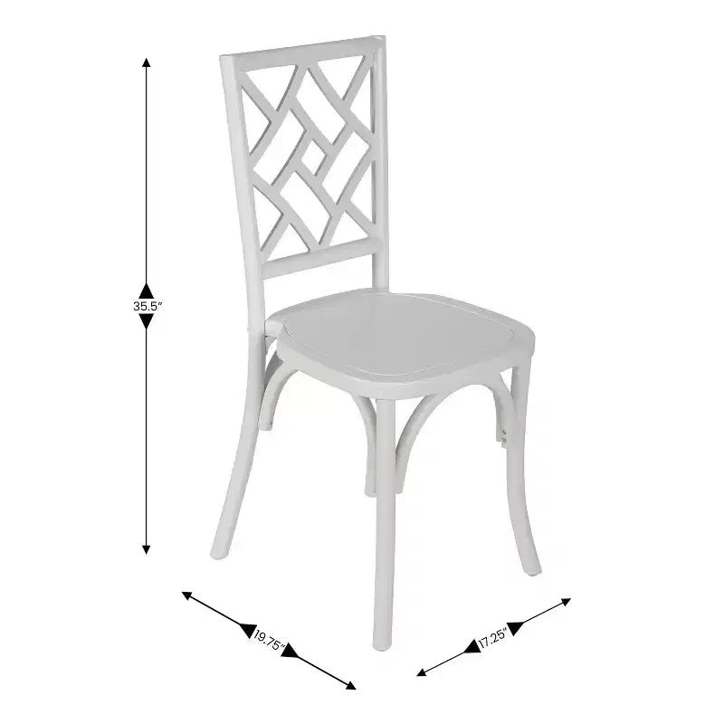 Merrick Lane Lot de 2 chaises de salle à manger en bois massif avec design empilable, dossier orné et finition élégante