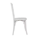 Merrick Lane Lot de 2 chaises de salle à manger en bois massif avec design empilable, dossier orné et finition élégante
