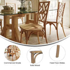 Merrick Lane Lot de 2 chaises de salle à manger en bois massif avec design empilable, dossier orné et finition élégante