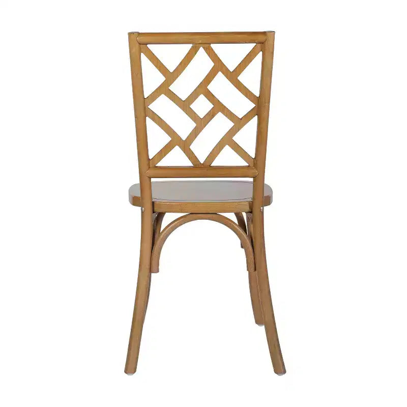 Merrick Lane Lot de 2 chaises de salle à manger en bois massif avec design empilable, dossier orné et finition élégante