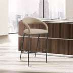 Tabouret de bar Armen Living Ramona en fer et similicuir, hauteur comptoir, 66 cm