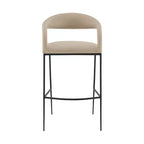 Tabouret de bar Armen Living Ramona en fer et similicuir, hauteur comptoir, 66 cm