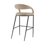 Tabouret de bar Armen Living Ramona en fer et similicuir, hauteur comptoir, 66 cm