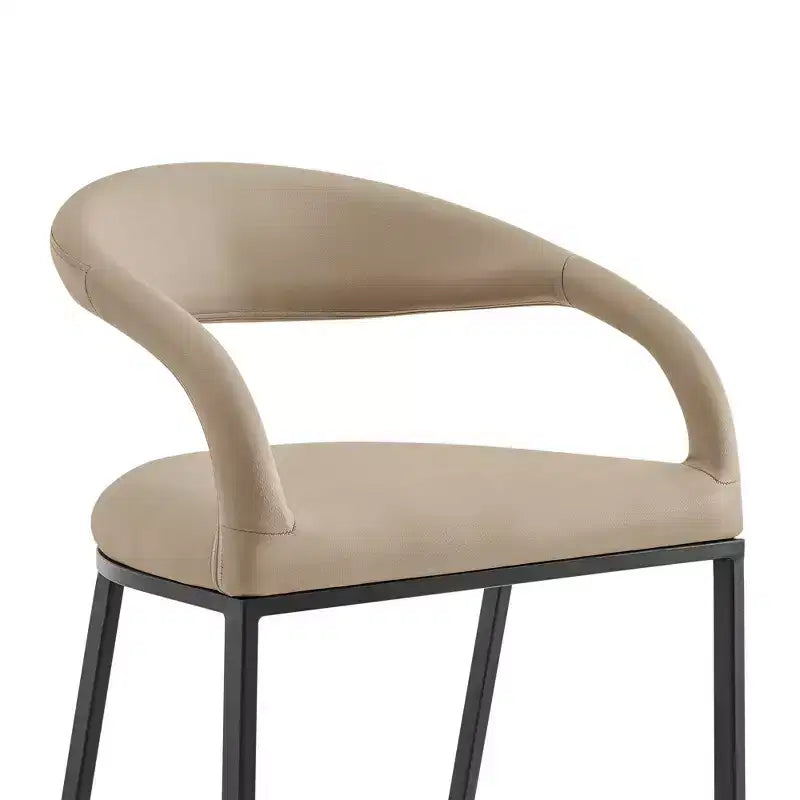 Tabouret de bar Armen Living Ramona en fer et similicuir, hauteur comptoir, 66 cm