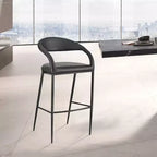 Tabouret de bar Armen Living Ramona en fer et similicuir, hauteur comptoir, 66 cm