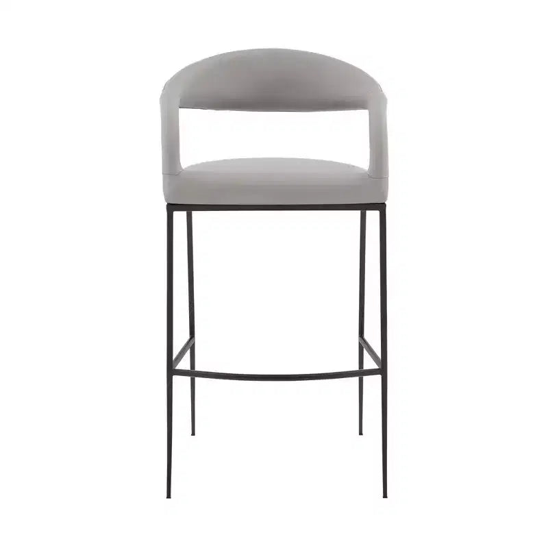 Tabouret de bar Armen Living Ramona en fer et similicuir, hauteur comptoir, 66 cm