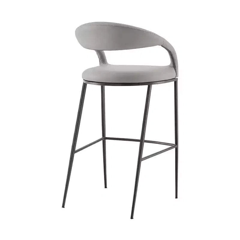 Tabouret de bar Armen Living Ramona en fer et similicuir, hauteur comptoir, 66 cm