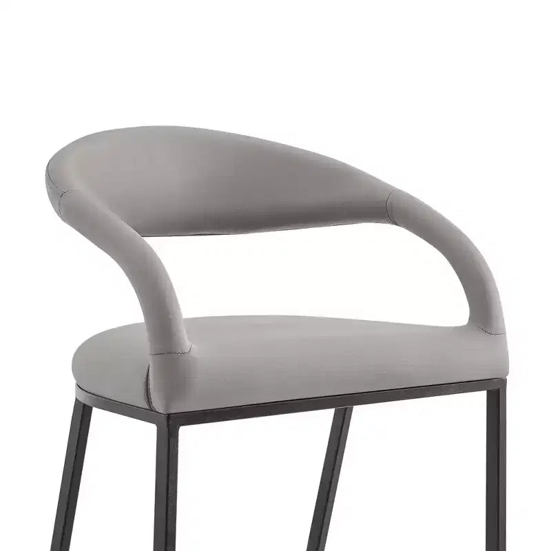 Tabouret de bar Armen Living Ramona en fer et similicuir, hauteur comptoir, 66 cm