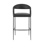 Tabouret de bar Armen Living Ramona en fer et similicuir, hauteur comptoir, 66 cm
