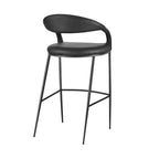 Tabouret de bar Armen Living Ramona en fer et similicuir, hauteur comptoir, 66 cm