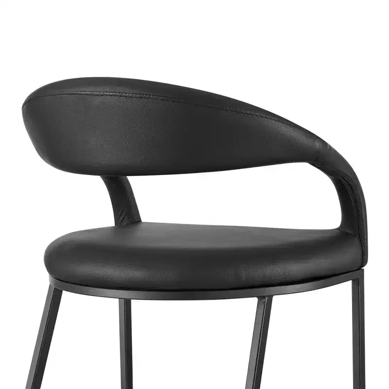 Tabouret de bar Armen Living Ramona en fer et similicuir, hauteur comptoir, 66 cm