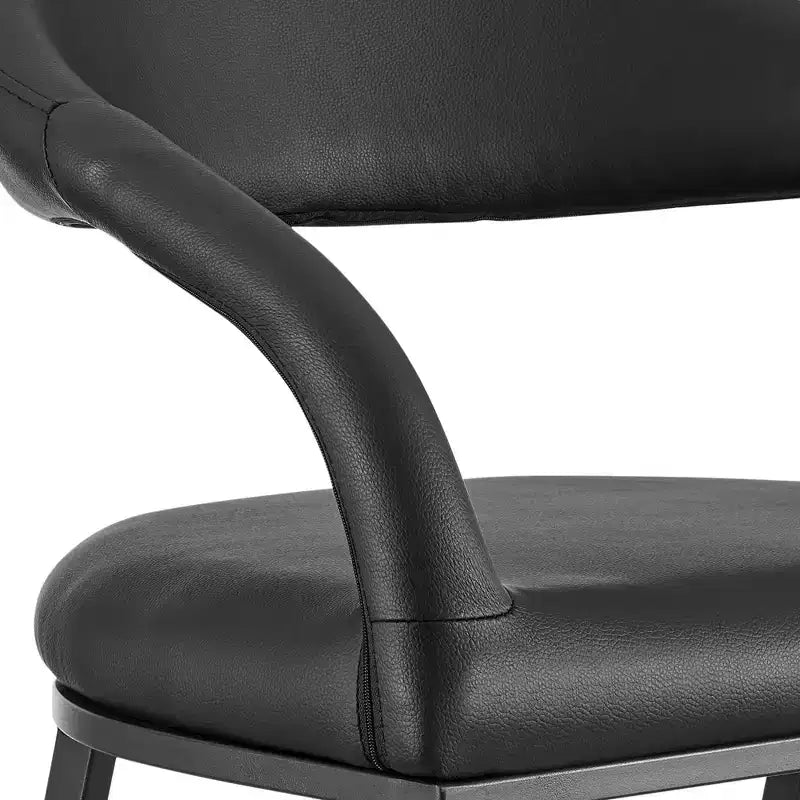 Tabouret de bar Armen Living Ramona en fer et similicuir, hauteur comptoir, 66 cm